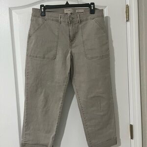 LOGO by Lori Goldstein Taupe Cropped Pants